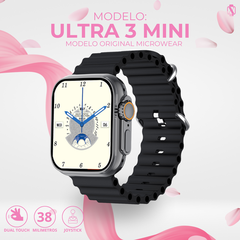 Ultra 3 Mini Microwear 39mm | Menor Smartwatch do Mercado | 2°Geração, motion game e Apresentação premium