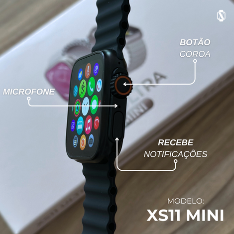 XS11 Ultra Mini 44mm| Smartwatch Mini, Função 2 Gestos, Custo-Benefício